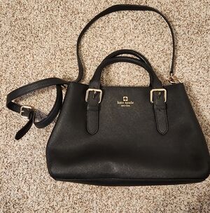 Kate Spade Black Satchel with Gold Accents